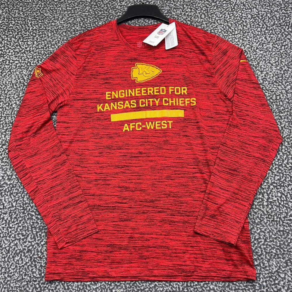 Nike Kansas City Chiefs AFC West Dri-Fit Shirt Men Large Red Long Sleeve New L